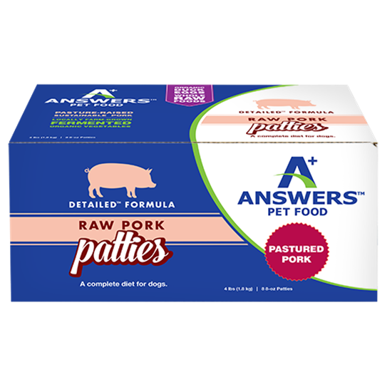 Answers Pet Food Detailed Pork Formula for Dogs - Patties (4 lb)