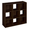 9 Cube Espresso Laminated Stackable Storage Organizer, 35-7/8 x 35-7/8 x 11-5/8-In.