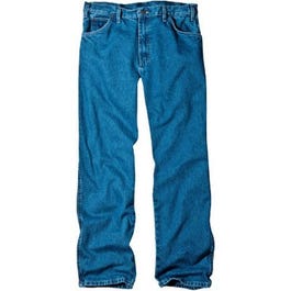 5-Pocket Jeans, Stonewash Denim, Relaxed Fit, Men's 30 x 30-In.