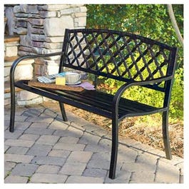 Lattice-Panel Patio/Garden Bench, Steel, 4-Ft.