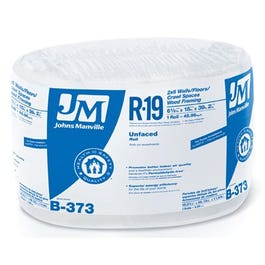 R19 Unfaced Fiberglass Insulation, 48.96 Sq. Ft. Coverage, 6.5 x 15 x 39' 2 Roll