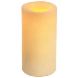 Flameless Wax Pillar, Battery-Operated, Cream, 6-In.