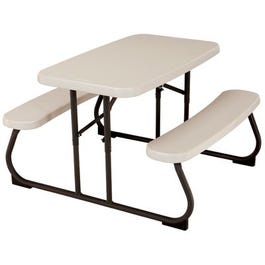 Kids' Picnic Table, Almond Polyethylene & Steel, 32.5 x 19-In.