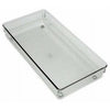 Linus Drawer Organizer, Clear/Chrome Plastic, 6 x 12 x 2-In.