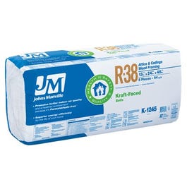 R38 Unfaced Batt Fiberglass Insulation, 64 Sq. Ft. Coverage, 13 x 24 x 48-In.