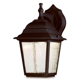 LED Wall Lantern, Outdoor, Black Finish, 9-Watt