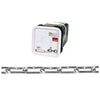 Coil Chain, Straight Link, Zinc Plated, 1/0, 250-Ft.