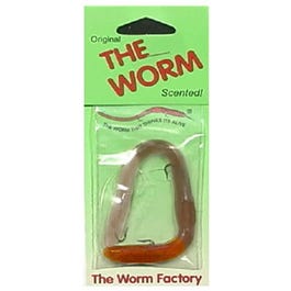 Fishing Lure, Brown/Orange Worm, 6-In.