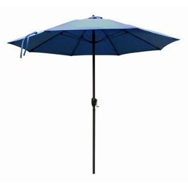 Patio Market Umbrella, Aluminum Frame, Sapphire Blue Olefin, 9-Ft.