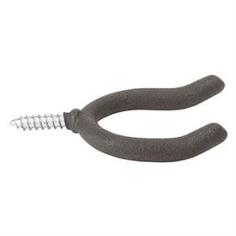 Double Screw Hook, Black Vinyl Coated, Large