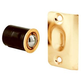 Closet Door Drive-In Ball Catch With Strike, Brass-Plated