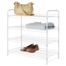 4-Tier Closet Shelf, White, 11.63 x 22.75 x 23.75-In.