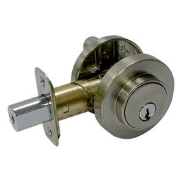 Low-Profile Single-Cylinder Deadbolt, Satin Nickel