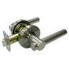 Passage Lever Lockset, Reversible Basel, Contemporary Style, Satin Nickel