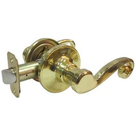 Hall/Closet Reversible Scroll Lever Passage Lockset, Polished Brass