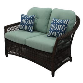 Bermuda Loveseat, All-Weather Wicker, Steel Frame, 49-In.