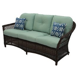 Bermuda Sofa, All-Weather Wicker, Steel Frame, 72-In.