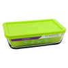 Food Storage Container, Rectangular Tempered Glass, 6-Cup