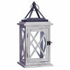 Patio Lantern, Driftwood & Metal, LED Flameless Candle, 18.9-In.