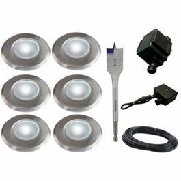 LED Deck Light Set, Stainless Steel & Plastic, 12-Volt, 6-Pc.