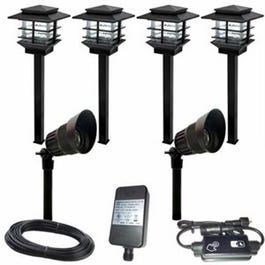 LED Path & Spot Light Kit, Black Aluminum, 6-Pc.