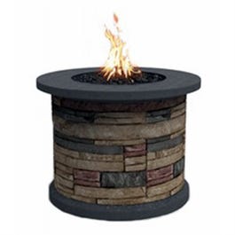 Breckenridge Gas Fire Pit Table, Faux Stone, 30-In. Round