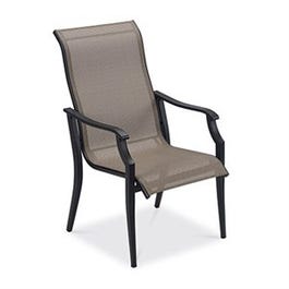 Charleston Sling Stationary Dining Chair, Brown Textaline