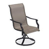 Charleston Sling Swivel Dining Chair, Brown Textaline