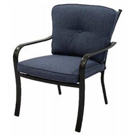 Beaumont Cushioned Patio Dining Chair, Denim Olefin/Espresso Aluminum Frame