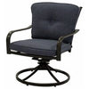 Beaumont Cushioned Swivel Rocker Chair, Denim Olefin/Espresso Aluminum Frame