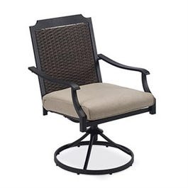 Charleston Patio Cushioned Swivel Dining Chair, Wicker Back