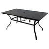 Chesapeake Slat-Top Patio Dining Table, Pewter Aluminum Frame, 40 x 68-In.