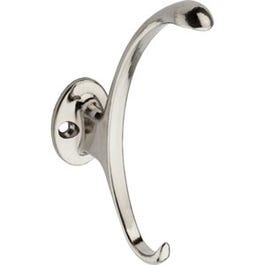 Garment Hook, Satin Nickel, Large