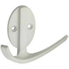 Modern Double Robe Hook, White, 3-In.