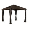 Dakota Gazebo, Brown Aluminum + Netting, 10 x 10-Ft.