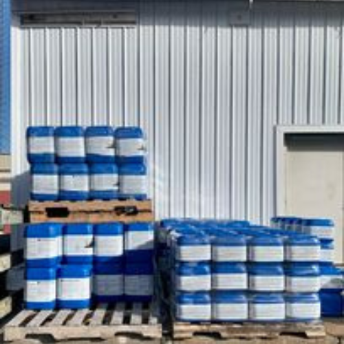 Water jugs outdoors on pallets