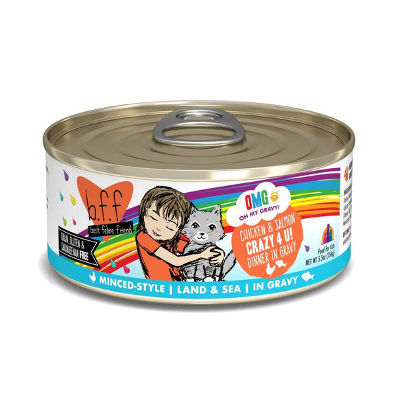 Weruva BFF Oh My Gravy Crazy 4 U Grain Free Chicken & Salmon in Gravy Canned Cat Food