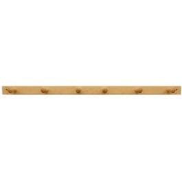 6-Peg Natural Lacquer Wood Rack