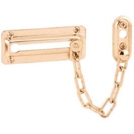 Entry Door Chain Lock, Brass-Plated Steel