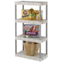 4-Shelf Shelving Unit, White Plastic,  31 x 16 in. x 56 in.