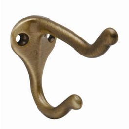 3-In. Antique Brass Coat & Hat Hook