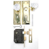 Door Knob & Mortise Lock Combo, Brass-Plated Steel & Glass Knobs