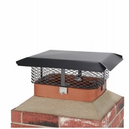 Adjustable Chimney Cap, Black Steel, 5/8 Mesh