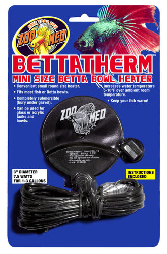 Zoo Med BettaTherm™ Mini Size Betta Bowl Heater (7.5 Watts 1-3 Gallons)