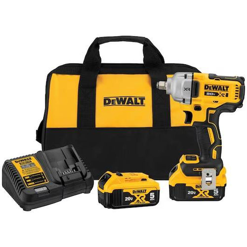 Dewalt 20V MAX* XR® 1/2 in. Mid-Range Impact Wrench Kit with Hog Ring Anvil