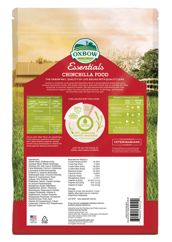 Oxbow Essentials - Chinchilla Food (3 lbs)