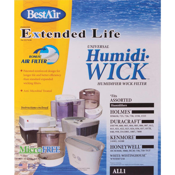 BestAir Extended Life Humidi-Wick ALL1 Humidifier Wick Filter with Air Filter