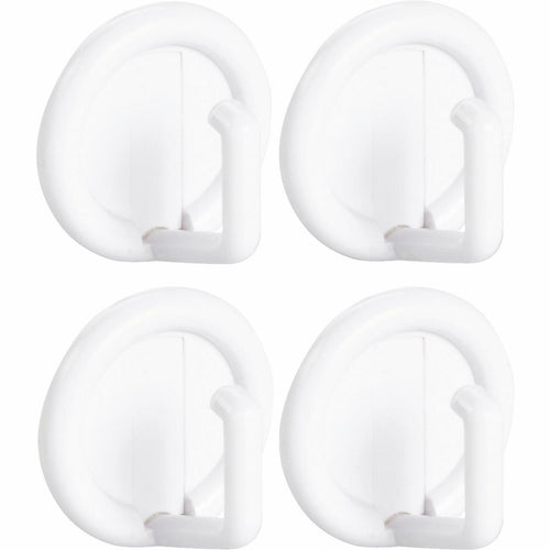 InterDesign Axis Utility Round White Adhesive Adhesive Hook