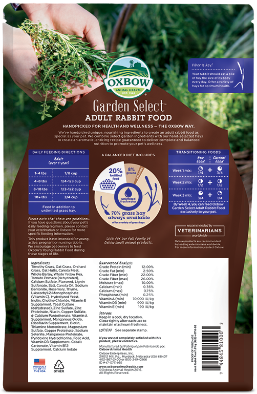 Oxbow Garden Select Adult Rabbit Food