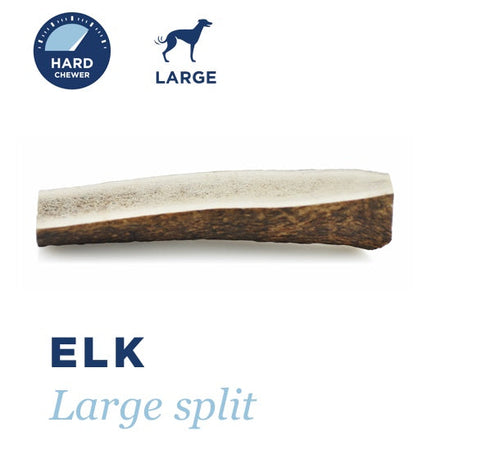 Barkworthies Split Elk Antler Dog Chew for Large Breed Dogs